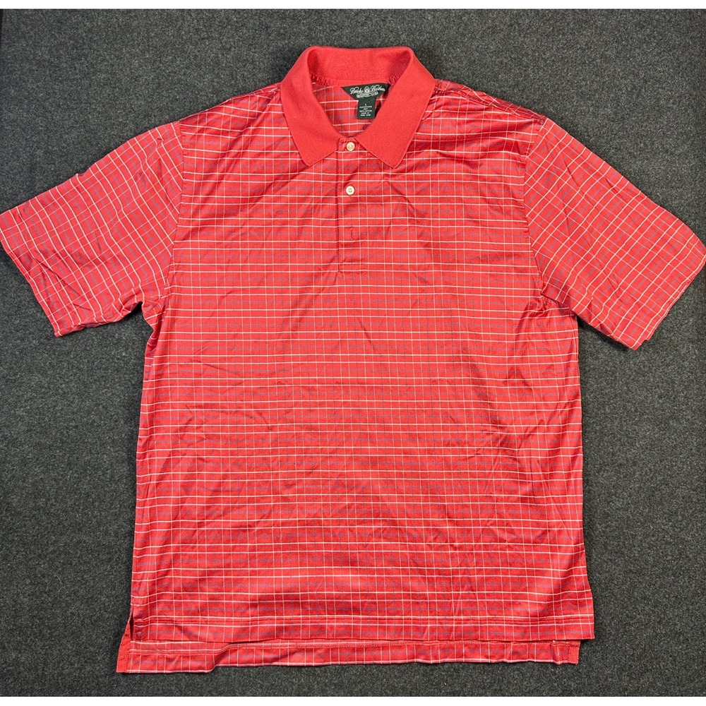 Brooks Brothers Country Club Mens Polo Shirt Large Red Performance‎ Knit